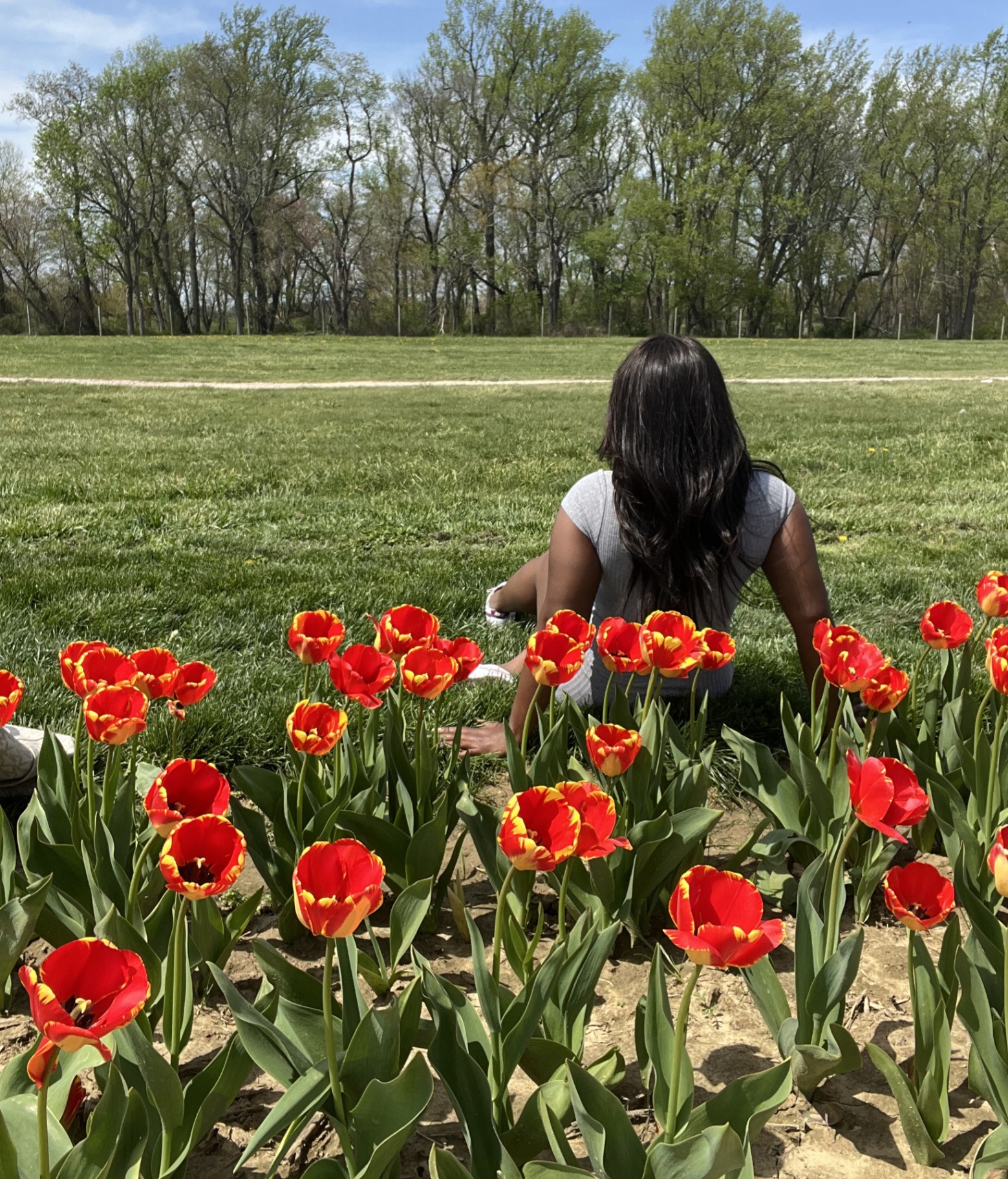Camille enjoying a peaceful outdoor moment